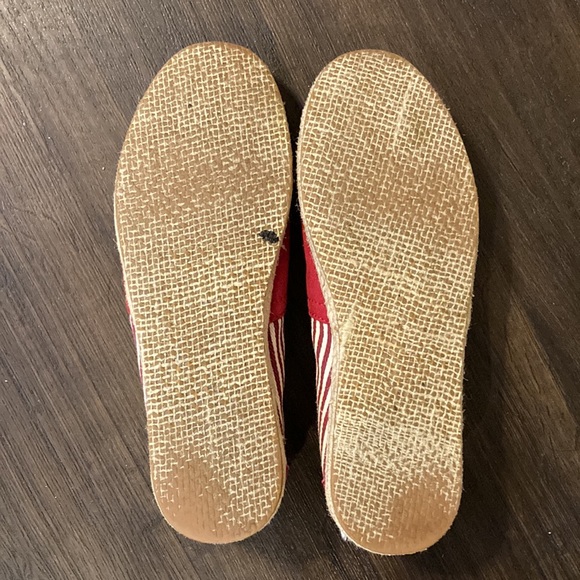 TOMS Red Striped Alpargata Rope Espadrille Flats - Picture 7 of 7